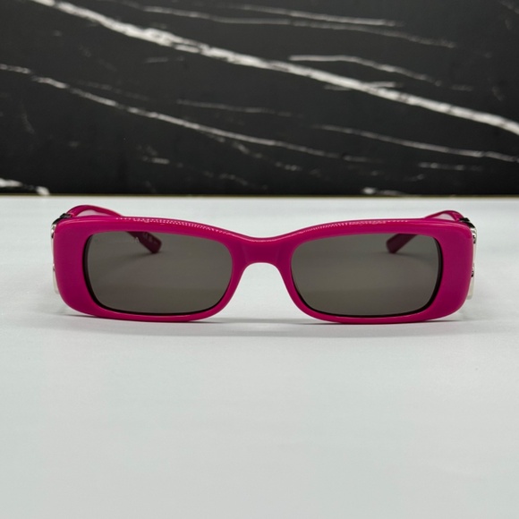 NEW BB0096S 016 BALENCIAGA PINK GREY WOMEN SQUARE BALENCIAGA SUNGLASSES - Picture 5 of 11